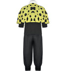 Mens Jogo Costume Yellow Cape Shirt Pants and Volcano Hat 4pcs Suit for Dress Up Party