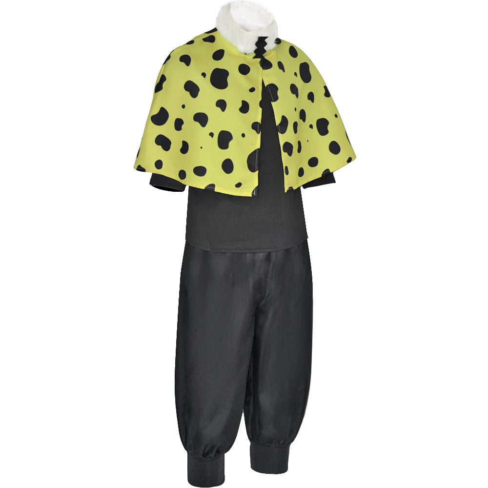 Mens Jogo Costume Yellow Cape Shirt Pants and Volcano Hat 4pcs Suit for Dress Up Party