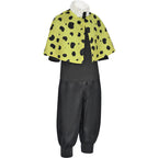 Mens Jogo Costume Yellow Cape Shirt Pants and Volcano Hat 4pcs Suit for Dress Up Party