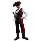 Childrens Pirate Costume Boys Fancy Pirate Dress Up Outfit for Halloween Themed Party