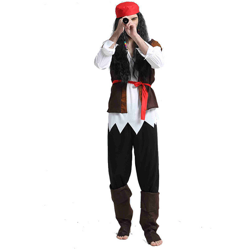 Adult Pirate Costume Couples Sexy Women Pirate Dress Men Pirate Outfit for Halloween Carnival