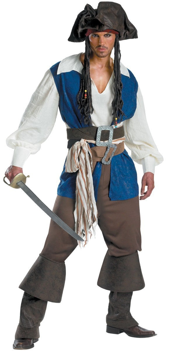 Couples Pirate Costumes Adult Captain Sparrow Outfit Women Men Halloween Suit