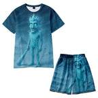 Italian Brainrot Shirt Shorts 2pcs Set Tung Tung Tung Sahur Summer Suit