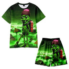 Italian Brainrot Shirt Shorts 2pcs Set Tung Tung Tung Sahur Summer Suit