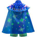 Kids Earth Ambassador Costume Green T-shirt Shorts Blue Cloak 3pcs Halloween Cosplay Outfit