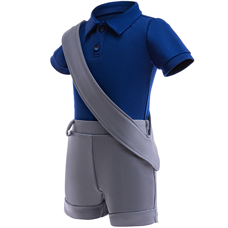 Boys Earth Leader Outfit Blue Shirt Shorts with Eye Patch for Kids Toddler Dress Up Party