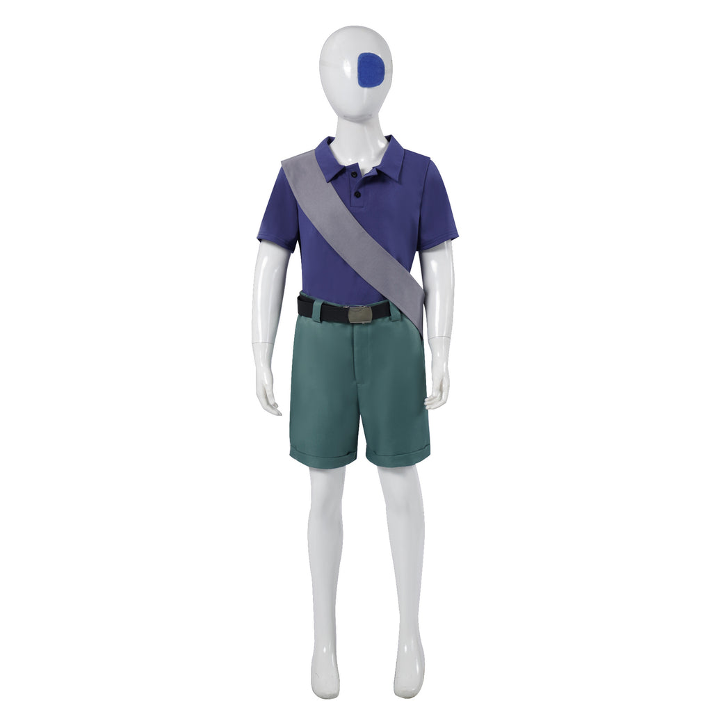 Earth Ambassador Costume Kids Adults Blue Cape Shirt Shorts with Accessories for Cosplay