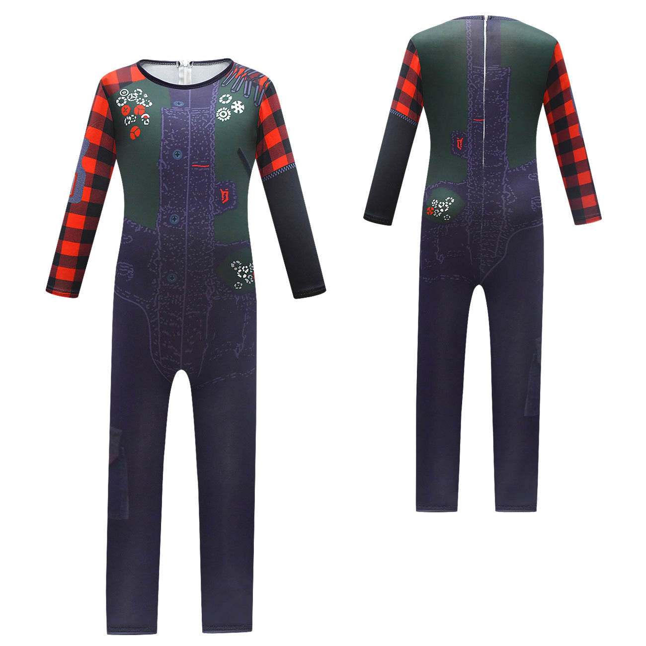 Kids Zombies Costume Zombie Boy Zed Jumpsuit Halloween Outfit for Cosplay Party