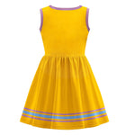 Girls Zombie Cheerleader Costume Yellow Addison Dress with Pom Poms for Halloween Carnival