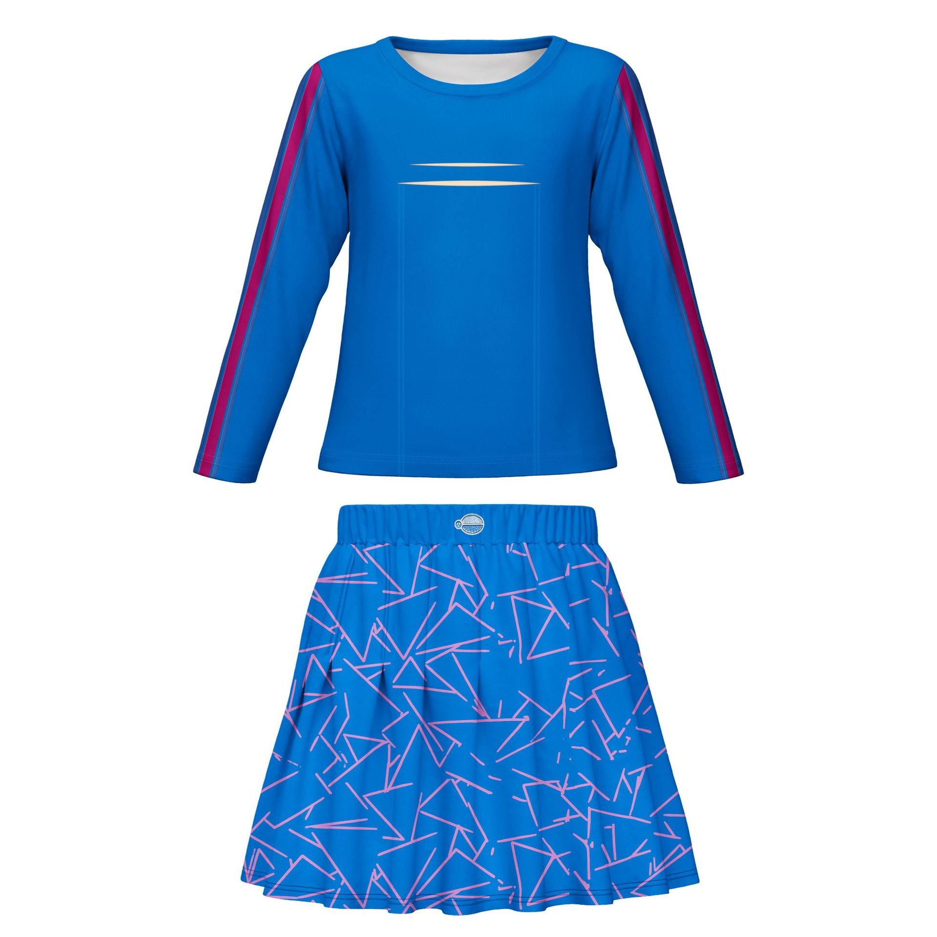 Kids Adults Zombies Outfit Addison Blue Shirt and Skirt 2pcs Suit for Dress Up Party