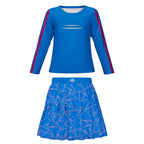 Kids Adults Zombies Outfit Addison Blue Shirt and Skirt 2pcs Suit for Dress Up Party