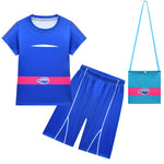 Girls Addison Costume Blue T-shirt and Shorts Causal Suit for Daily Wear