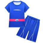 Girls Addison Costume Blue T-shirt and Shorts Causal Suit for Daily Wear