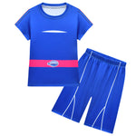 Girls Addison Costume Blue T-shirt and Shorts Causal Suit for Daily Wear
