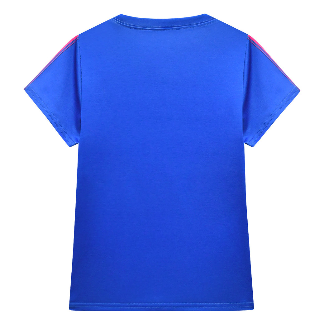 Girls Addison Costume Blue T-shirt and Shorts Causal Suit for Daily Wear