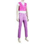 Mens Pop Star Pink Idol 3PCS Set Vest T-shirt and Pants Cosplay Costume