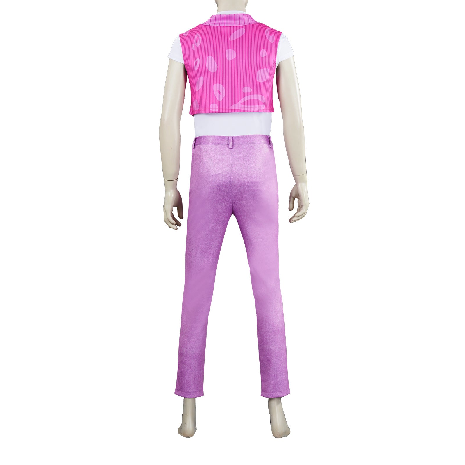 Mens Pop Star Pink Idol 3PCS Set Vest T-shirt and Pants Cosplay Costume