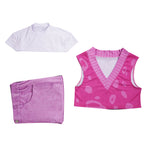 Mens Pop Star Pink Idol 3PCS Set Vest T-shirt and Pants Cosplay Costume