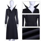 Adult Wednesday Dress Black Long Sleeve Evening Gown for Halloween Party