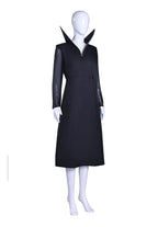 Adult Wednesday Dress Black Long Sleeve Evening Gown for Halloween Party