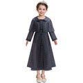 Girls Wednesday Dress Black Houndstooth Cape Coat for Halloween Cosplay Party