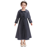 Girls Wednesday Dress Black Houndstooth Cape Coat for Halloween Cosplay Party