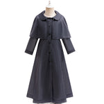 Girls Wednesday Dress Black Houndstooth Cape Coat for Halloween Cosplay Party