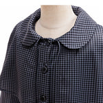 Girls Wednesday Dress Black Houndstooth Cape Coat for Halloween Cosplay Party