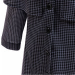 Girls Wednesday Dress Black Houndstooth Cape Coat for Halloween Cosplay Party