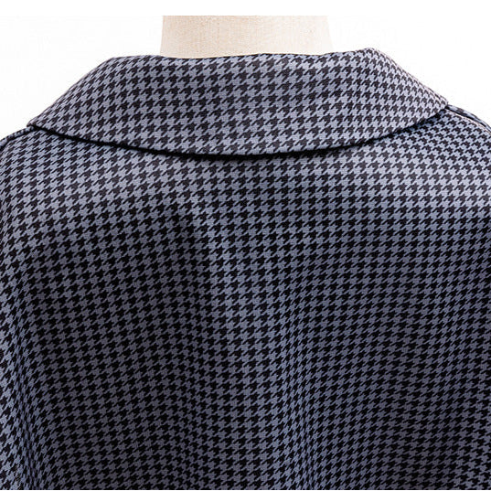 Girls Wednesday Dress Black Houndstooth Cape Coat for Halloween Cosplay Party