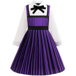 Girls Halloween Party Dress Ball Gown Purple Pleated Skirt and Coat Suit for Cosplay