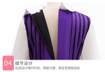 Girls Halloween Party Dress Ball Gown Purple Pleated Skirt and Coat Suit for Cosplay