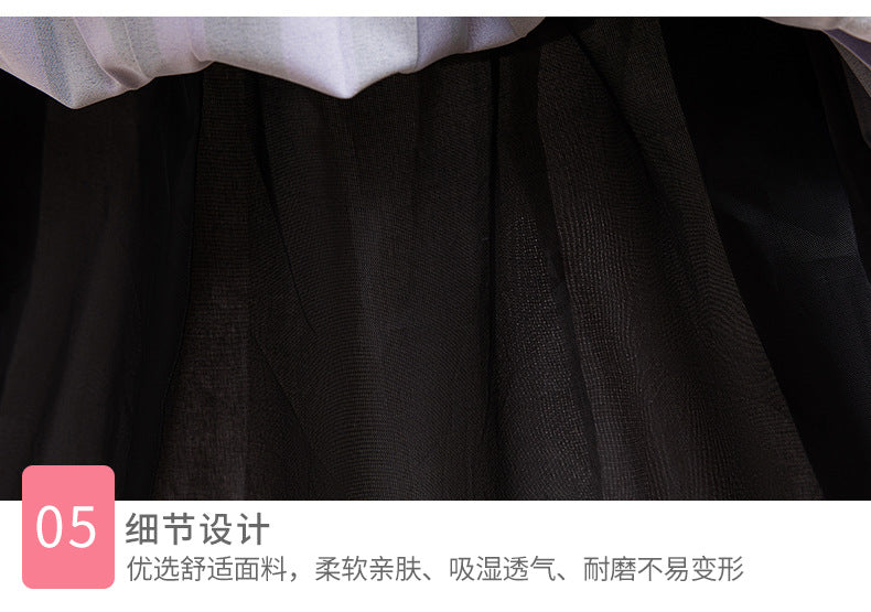 Girls Halloween Party Dress Ball Gown Purple Pleated Skirt and Coat Suit for Cosplay