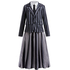 Girls Black Gothic Costume Dark Mystery Cosplay Suit for Halloween Dress Up