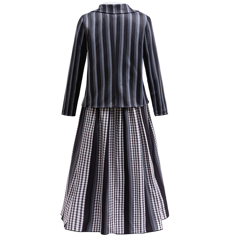 Girls Black Gothic Costume Dark Mystery Cosplay Suit for Halloween Dress Up