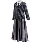 Girls Black Gothic Costume Dark Mystery Cosplay Suit for Halloween Dress Up