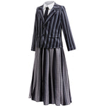 Girls Black Gothic Costume Dark Mystery Cosplay Suit for Halloween Dress Up