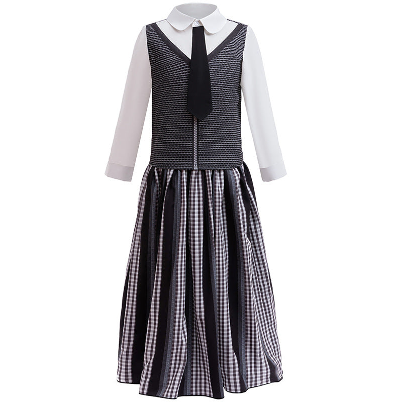 Girls Black Gothic Costume Dark Mystery Cosplay Suit for Halloween Dress Up