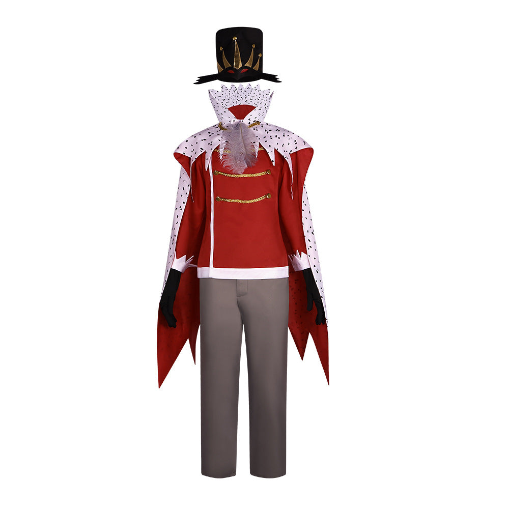 Adult Prince Stolas Costume Red Goetia Prince Cosplay Outfit Tops Pants Cloak and Accessories Full Set