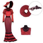 Women Rosie Emalyn Costume Demon Red Dress Hat Suit for Cosplay Party