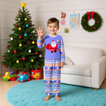 Family Matching Christmas Pjs Purple Shirt Pants Suit for Sleepwear Christmas Eve