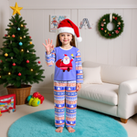 Family Matching Christmas Pjs Purple Shirt Pants Suit for Sleepwear Christmas Eve