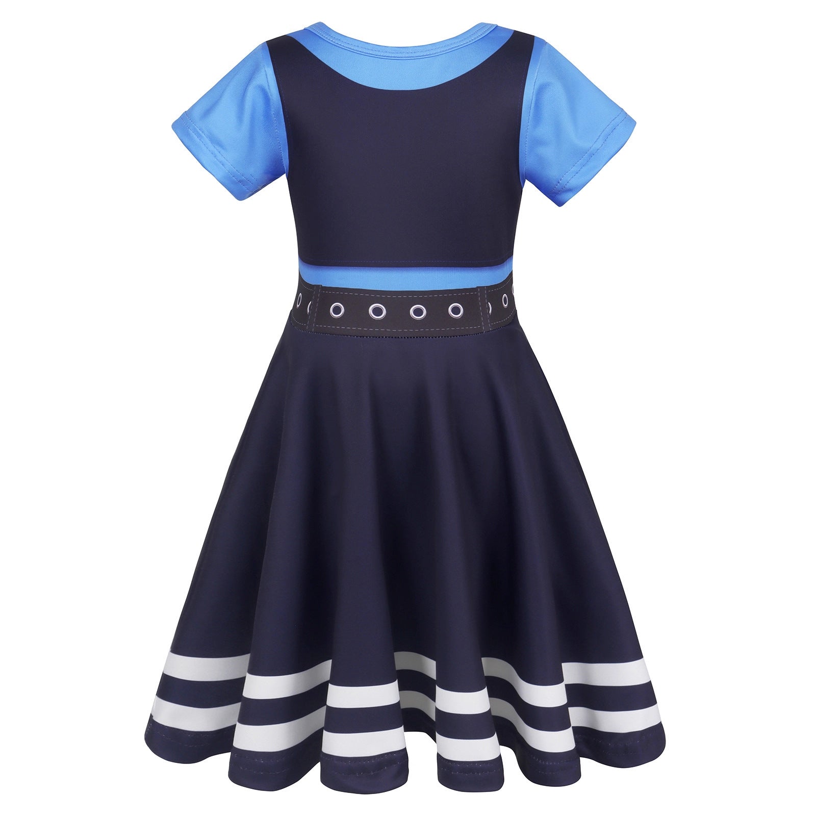 Girls Cute Bunny Dress Blue Police Costume and Arm Warmers for Cosplay Carnival