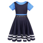 Girls Cute Bunny Dress Blue Police Costume Judy Dress-up Outfit for Cosplay Carnival