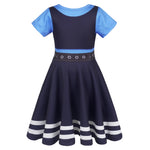 Girls Cute Bunny Dress Blue Police Costume and Arm Warmers for Cosplay Carnival