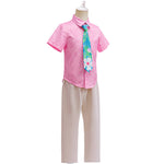 Boys Fox Costume Officer Wilde Pink Shirt Pants and Necktie Full Set for Dress Up Party
