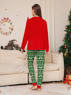 Family Christmas Pajamas Red Tops Pants Xmas Jammies for Kids Adults