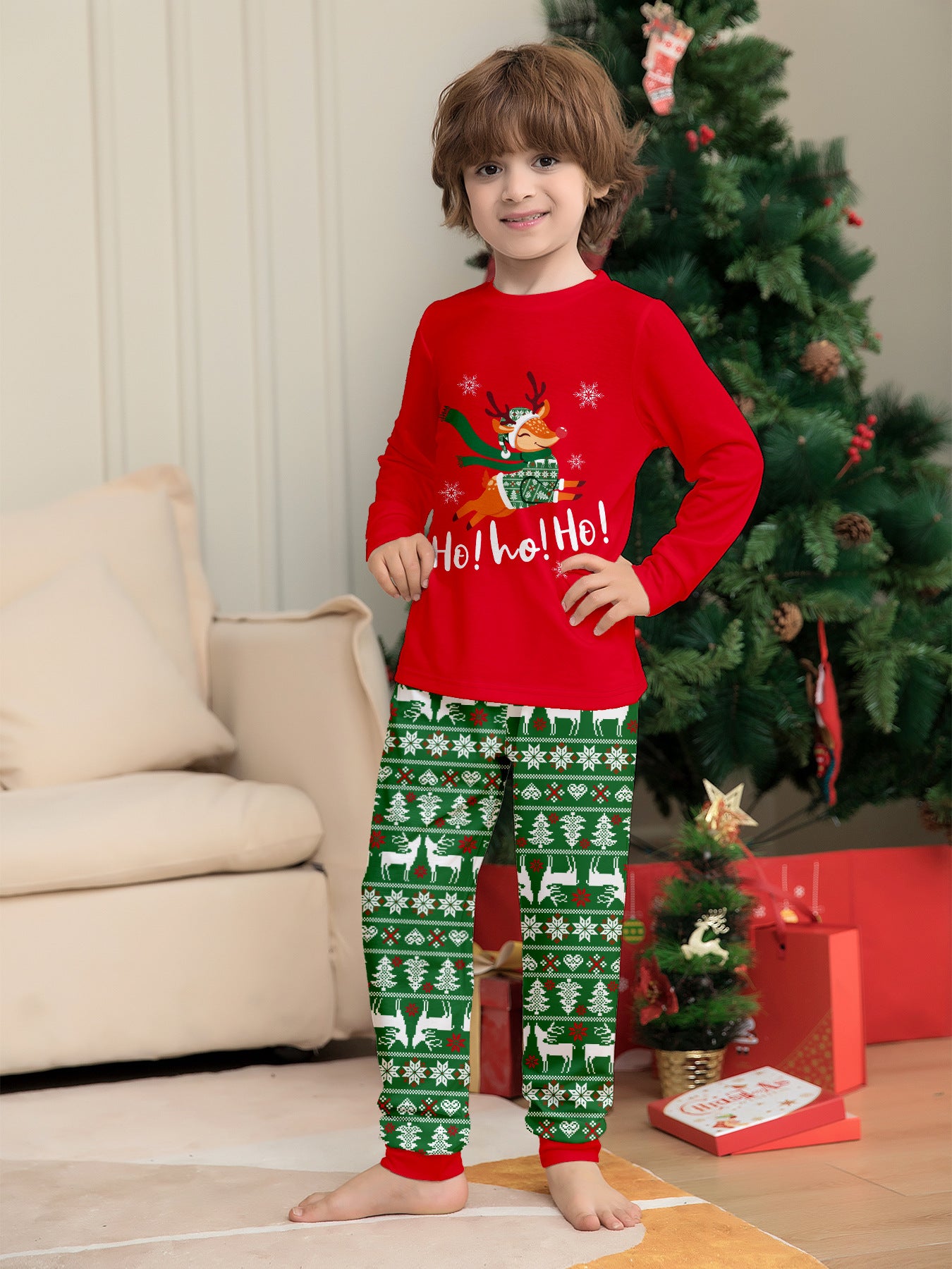 Family Christmas Pajamas Red Tops Pants Xmas Jammies for Kids Adults