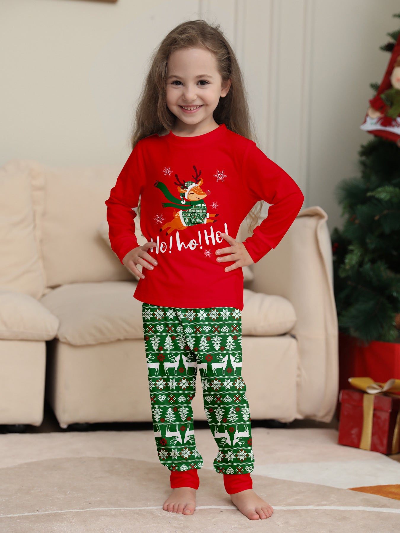 Family Christmas Pajamas Red Tops Pants Xmas Jammies for Kids Adults