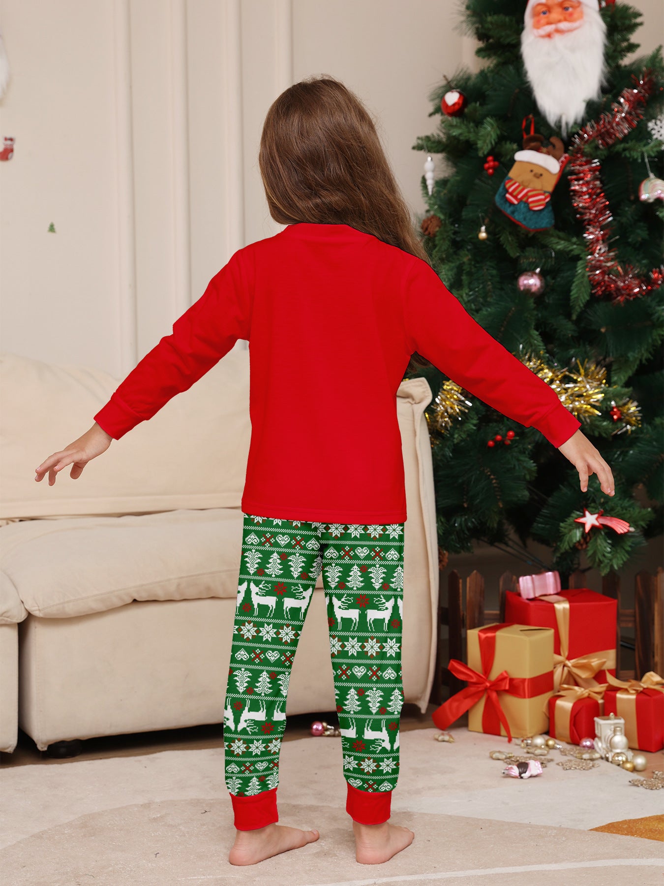 Family Christmas Pajamas Red Tops Pants Xmas Jammies for Kids Adults